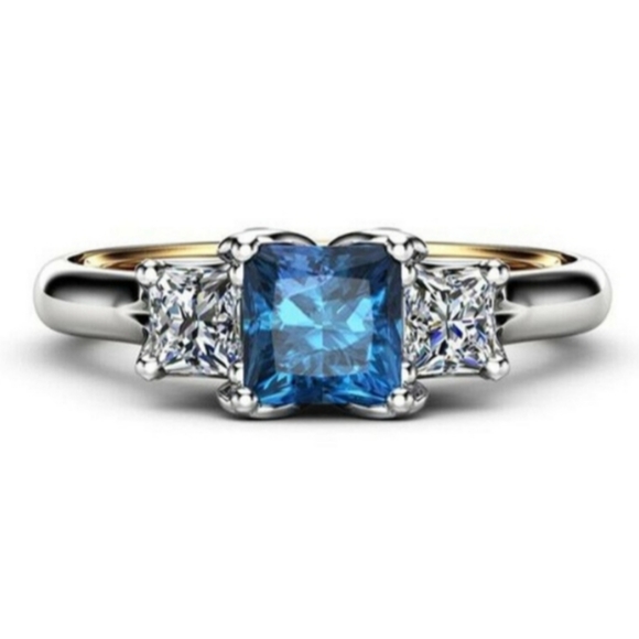 🎀925 & 18k Royal Blue Sapphire Ring - Picture 4 of 6